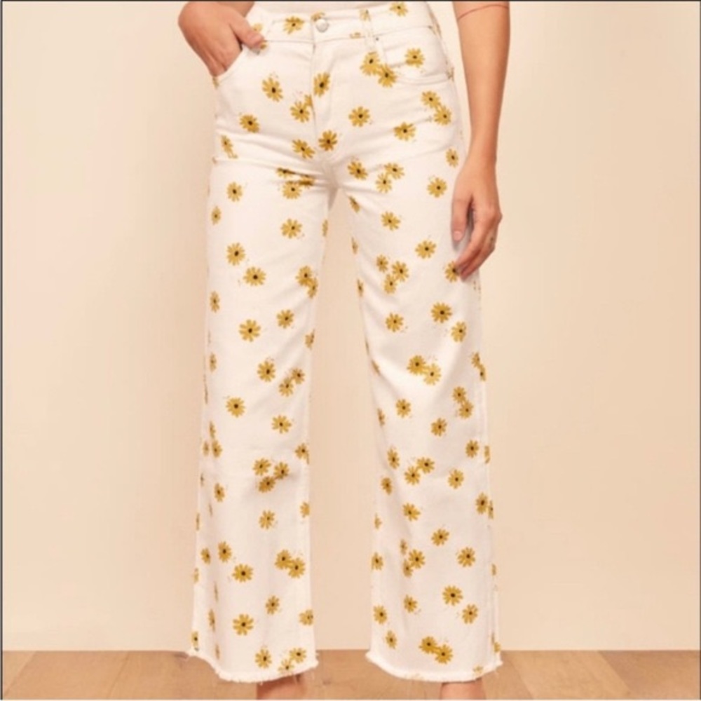 REFORMATION DAISY JEANS - FAWCETT DAZED WHITE JEANS